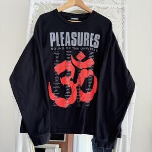 Pleasures Shirt Mens XL Black Sound Of The Universe Graphic Long Sleeve Sweater